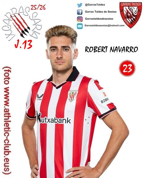 VIII. GARRAS SARIA MASCULINO 2025/26🦁🐾🐾
Los soci@s de Garras Taldea de Sestao han elegido como jugador con más ''GARRA'' del partido de la jornada 13 contra el BARCELONA a ROBERT NAVARRO 
Garras ROBERT
garras!!🐾🐾