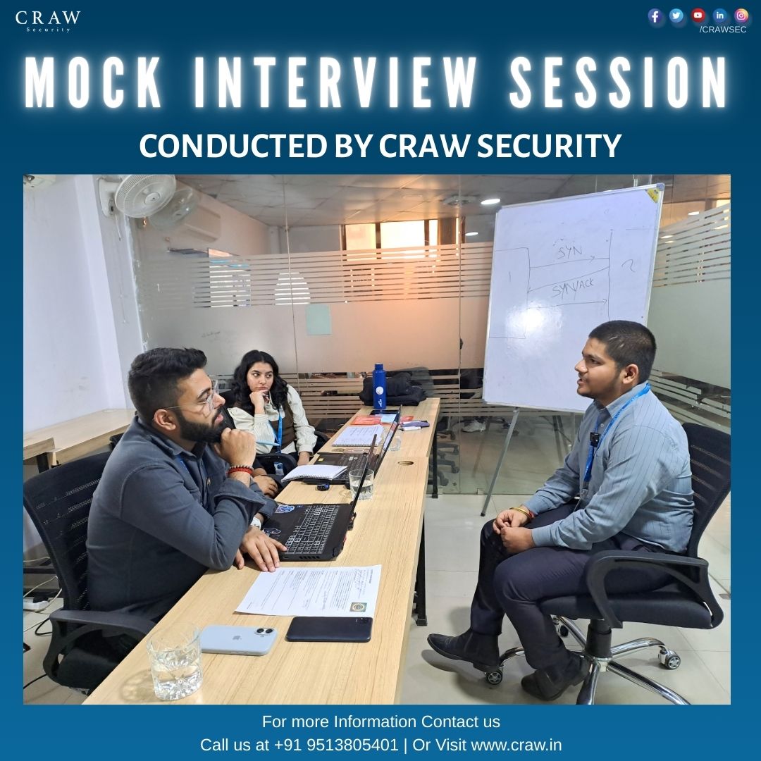 crawsec's tweet image. Craw Security conducted a Mock Interview Session to help students gain real cybersecurity interview experience and boost confidence. 🚀
 Learn, Research &amp;amp; Innovate!
👉 Join Craw Security: craw.in

#CrawSecurity #MockInterview #CyberSecurityTraining