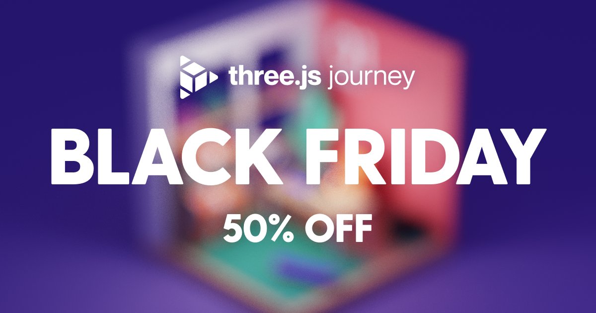 bruno_simon's tweet image. It&apos;s almost Black Friday!
And Three.js Journey is 50% OFF, only this week.
Go on threejs-journey.com and use the BF2025 code.

By the way, I&apos;ve been working on new lessons about WebGPU and TSL.
Take the course now to get access to the update when it&apos;s live.

#threejs