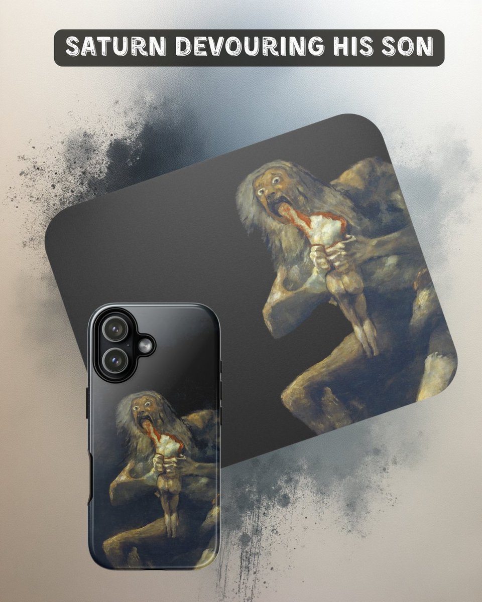 betweenforms's tweet image. Continuing the dark art theme for Black Friday week…

Saturn Devouring His Son takes the myth of a god eating his children and turns it into a vision of time, fear and power eating everything.  Now it lives on phone cases + a mouse pad at Between Forms. 15% off with code BF15.