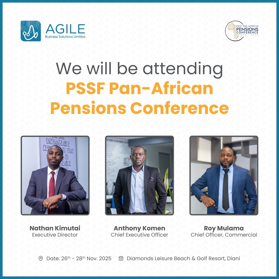 AgilebizKE's tweet image. 🌍 Excited to be at #PSSFConference2025 in Diani! 

Our team, including CEO Anthony Komen, is showcasing Agile Pen and driving the future of pension management in Africa.

🔹 Connecting 🔹 Innovating 🔹 Transforming

#AgileBusinessSolutions #PensionTech