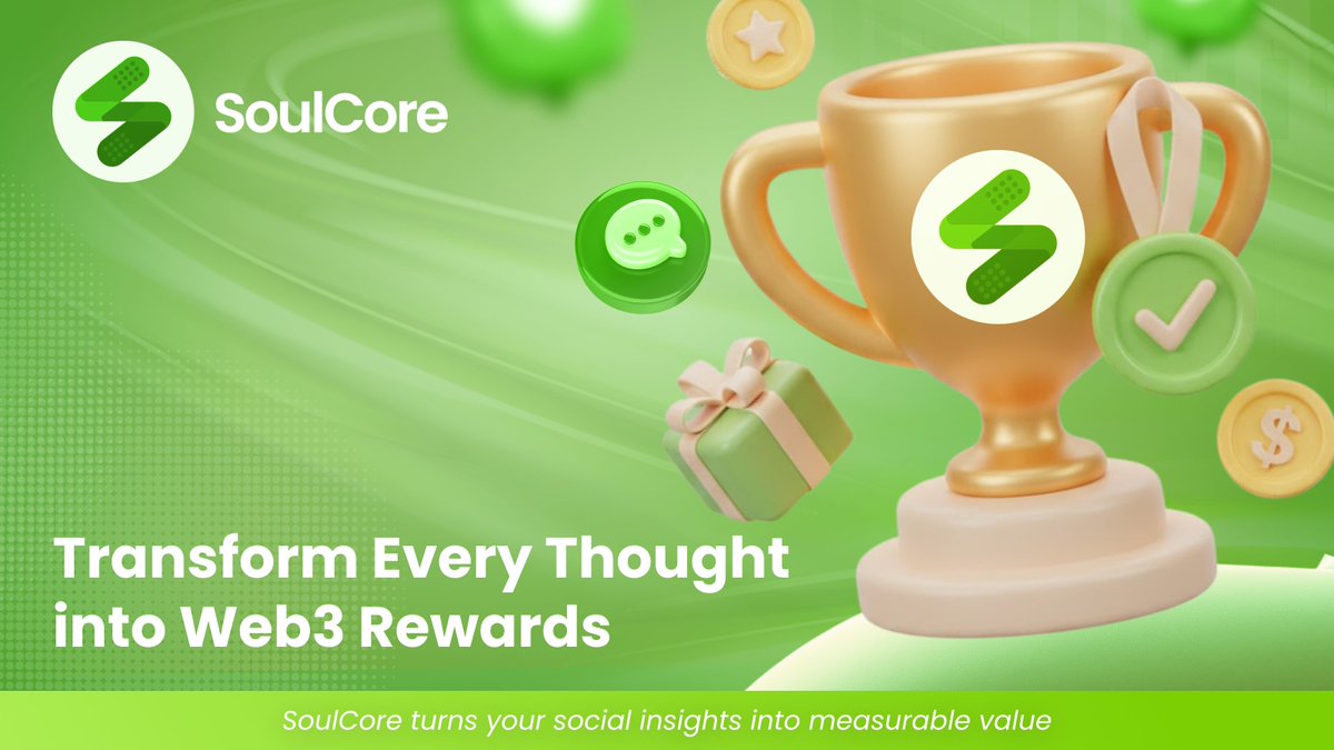 SoulCoreWeb3's tweet image. 🚀 #SoulCore — Transform Every Thought into Web3 Rewards

Your social insights now earn real value.
Upload content → fuel AI cognition → receive on-chain rewards. ⚡️

SoulCore turns collective intelligence into measurable yield.

“Train intelligence, earn cognition.”

#SocialFi