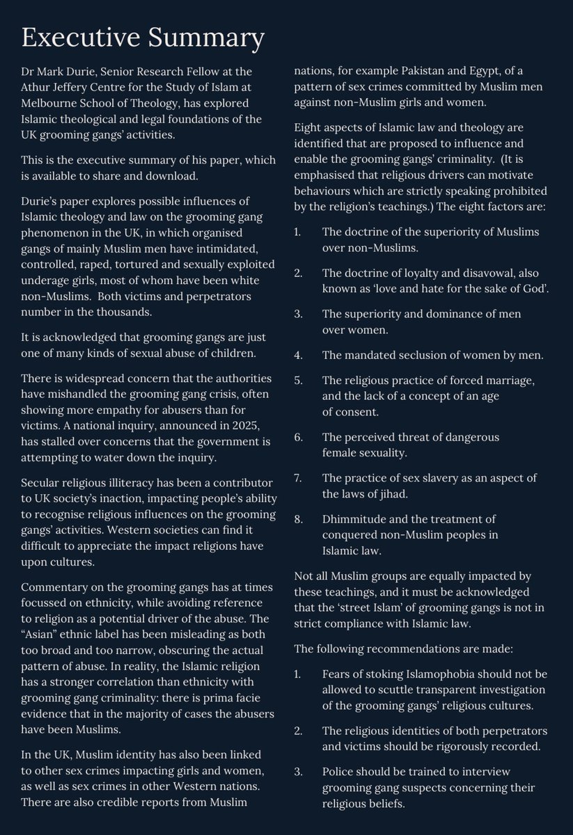 While Pakistani men are heavily represented in these #groominggang convictions, the overall proportion of Muslim perpetrators is even greater. 

Rapists admitting to rape BECAUSE of the victims race and religion. 

Another wake up call but ears are deaf 

christianconcern.com/wp-content/upl…
