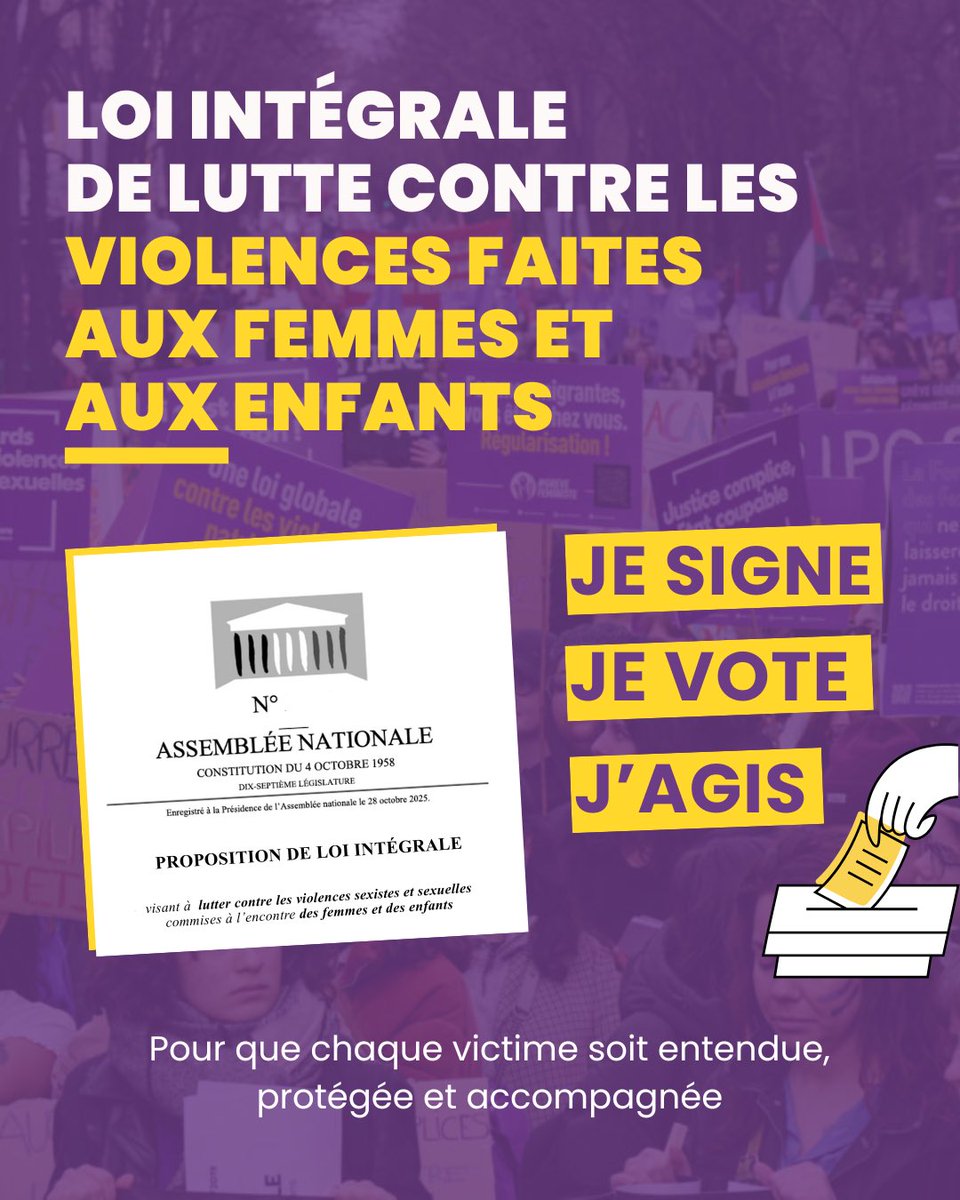 Je suis très heureuse de vous annoncer que nous déposons aujourd’hui une loi intégrale de lutte contre les violences sexistes et sexuelles commises à l’encontre des femmes et des enfants.

Après un an de travail collectif, nous franchissons une étape décisive.💜

#loiVSS