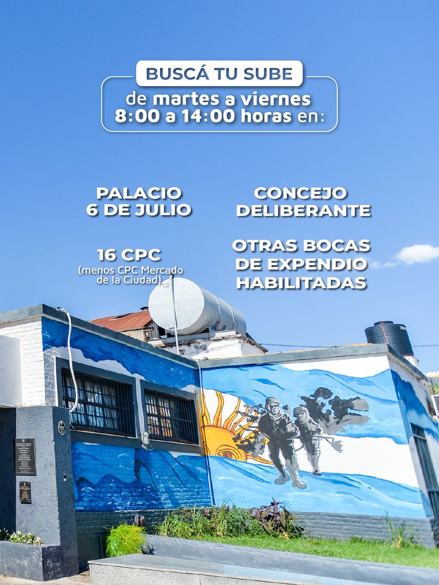 CPCMuniCba's tweet image. ¡Horario extendido en tu #CPC!

Del 25 al 29 de noviembre, podés acercarte a hacer tus trámites y gestiones en los siguientes CPC:

📍 Argüello
📍Rancagua
📍Empalme
📍Ruta 20

🗓️ Martes a viernes de 8 a 18 h, y sábado de 8 a 14 h.

¡Te esperamos! #CordobaCapital