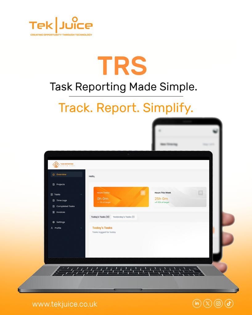 TaskR_System's tweet image. Meet TRS, The Task Reporting System: a complete platform to track time, manage projects, and generate reports effortlessly.

Simple. Smart. Secure.

#TRS #TimeTracking #ProjectManagement #WorkSmart #TechJuice #ProductivityTools