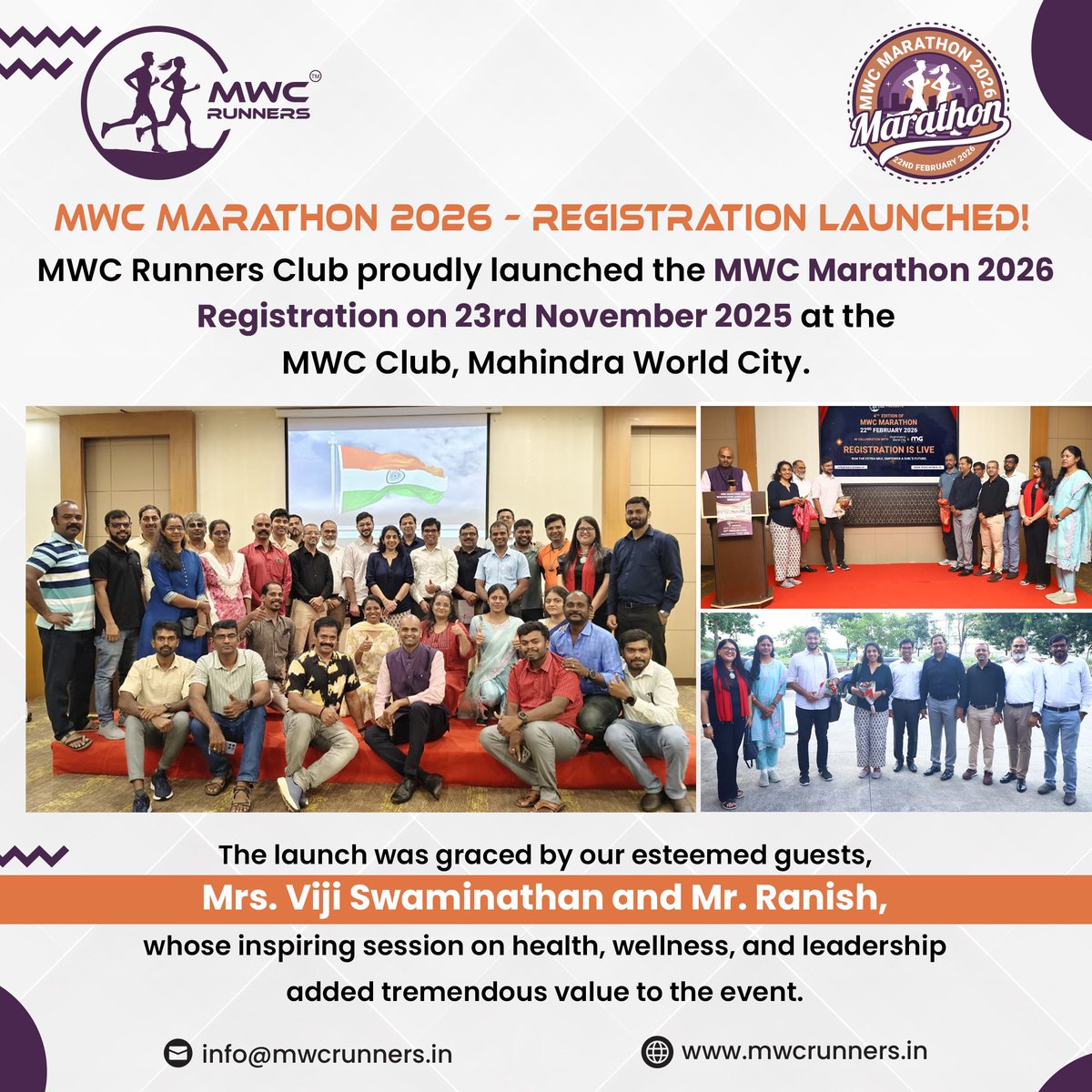 mwcrunners's tweet image. 🚀 𝐌𝐖𝐂 𝐌𝐚𝐫𝐚𝐭𝐡𝐨𝐧 𝟐𝟎𝟐𝟔 – 𝐑𝐞𝐠𝐢𝐬𝐭𝐫𝐚𝐭𝐢𝐨𝐧 𝐎𝐟𝐟𝐢𝐜𝐢𝐚𝐥𝐥𝐲 𝐋𝐚𝐮𝐧𝐜𝐡𝐞𝐝! 🏁

𝐌𝐚𝐫𝐚𝐭𝐡𝐨𝐧 𝐄𝐯𝐞𝐧𝐭 𝐃𝐚𝐭𝐞: 𝟐𝟐𝐧𝐝 𝐅𝐞𝐛𝐫𝐮𝐚𝐫𝐲 𝟐𝟎𝟐𝟔

A proud moment for the entire running community!

Register now at mwcrunners.com