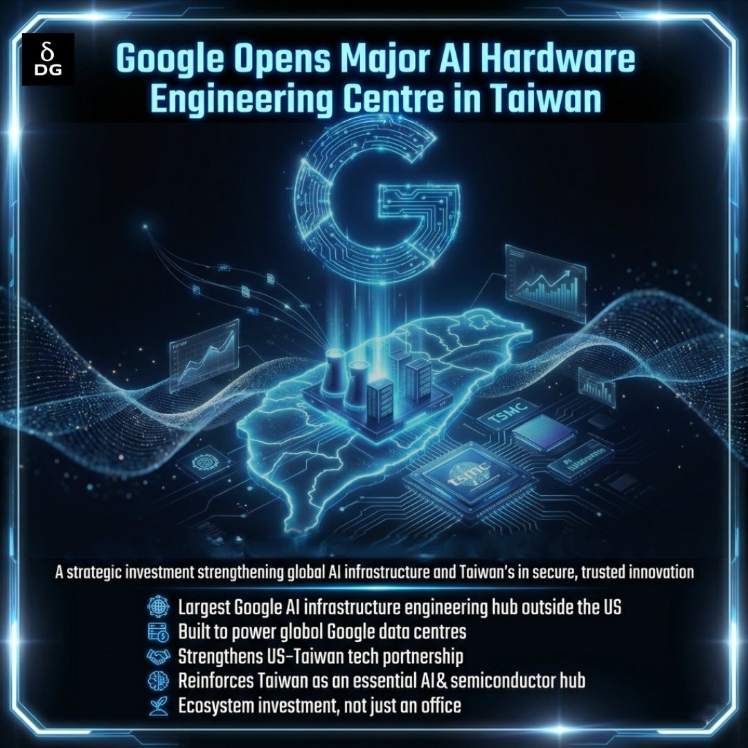 deltavix_global's tweet image. Google bets big on Asia launches its largest AI infrastructure hardware engineering centre outside the U.S. in Taiwan, cementing the island’s role as a global AI innovation hub.
#DeltaVixGlobal #teamdeltavixglobal #GoogleAI #AINews #AIInfrastructure #Taiwan #us  #GlobalAI