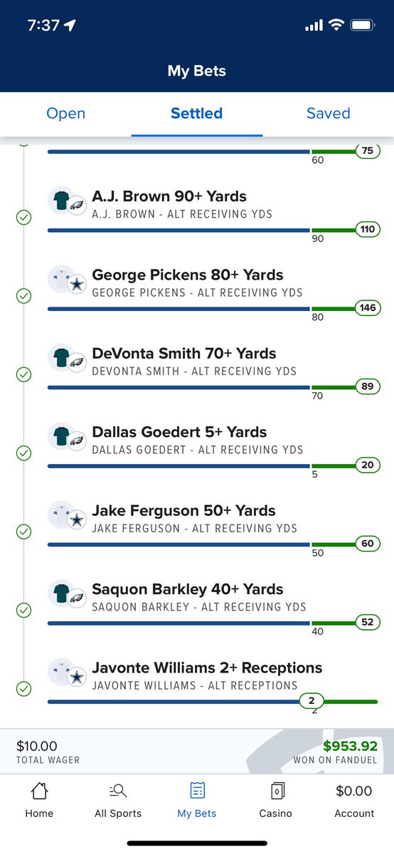 Cheddr3_'s tweet photo. Still can’t believe we smacked this Eagles Cowboys halftime slip. Follow both @Slowcky3 and I so you don’t miss our slips for tn on #MNF #MondayNightFootball https://t.co/BPDGRSiqlI