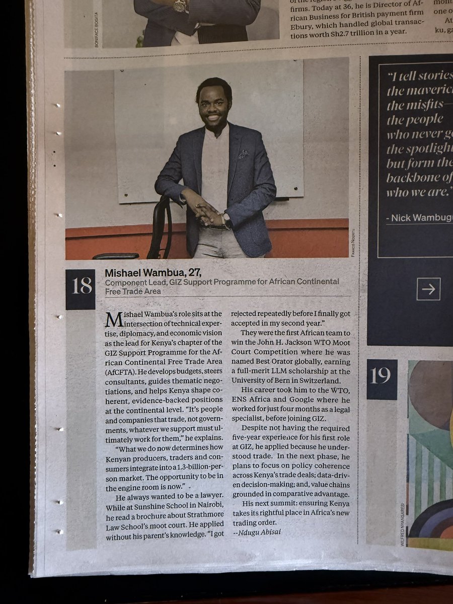 w_mishael's tweet photo. Thank you, @BD_Africa for the recognition!! Even greater thanks to the brilliant team that I work with 🥳🥳🥳
Kama gazeti ni ya kufunga nyama, then at least funga na ile iko na picha yangu 🤭
#MommaIMadeIt https://t.co/f8hRuvIdw2
