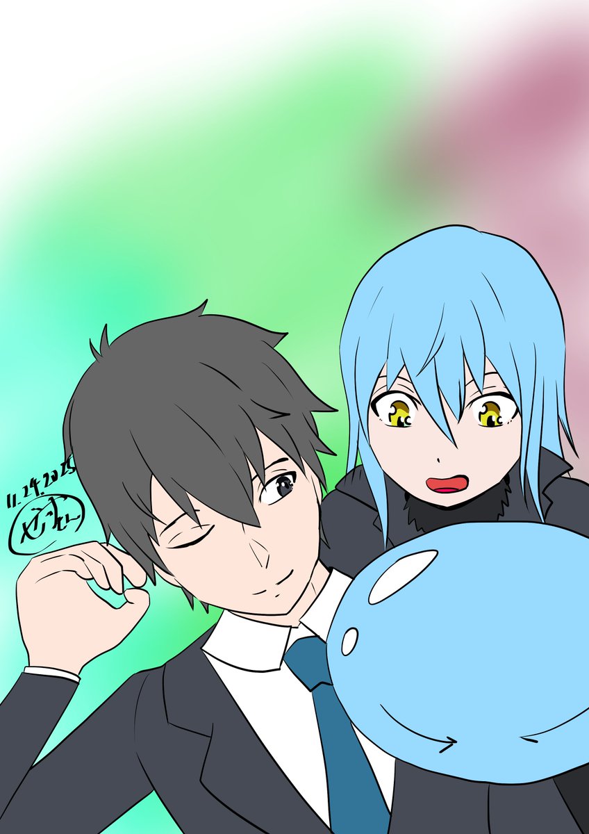 Z_te_mp's tweet image. 三上悟＆リムル様その２。
スライムリムル様のぬいぐるみ？