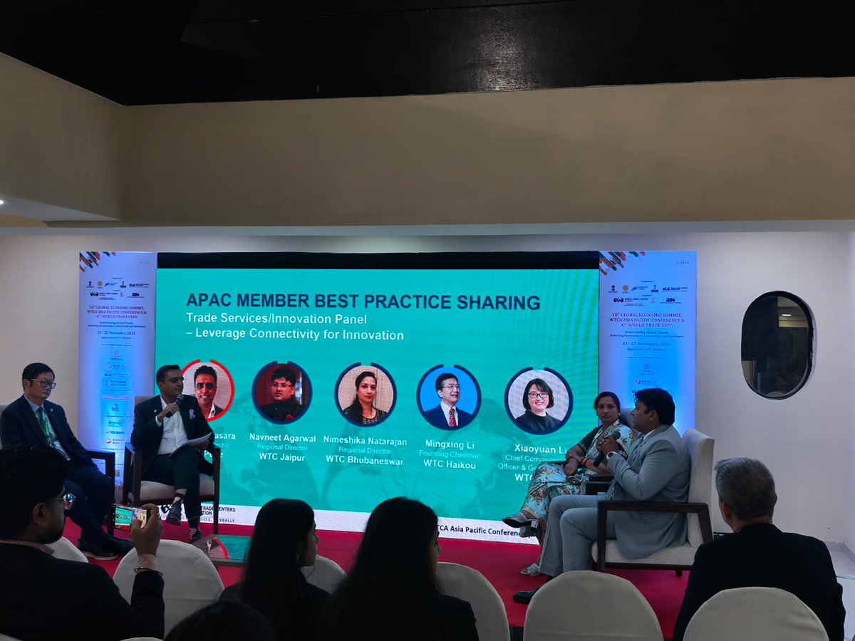 wtcamtz's tweet image. @wtcamtz participated in the WTC Asia Pacific Regional Meeting in Mumbai, contributing to a panel discussion on World Trade Center&apos;s impact on #global #trade communities and the transformative role of AI and #FinTech in democratizing finance. #MedTech #Innovation #AI #FinTech