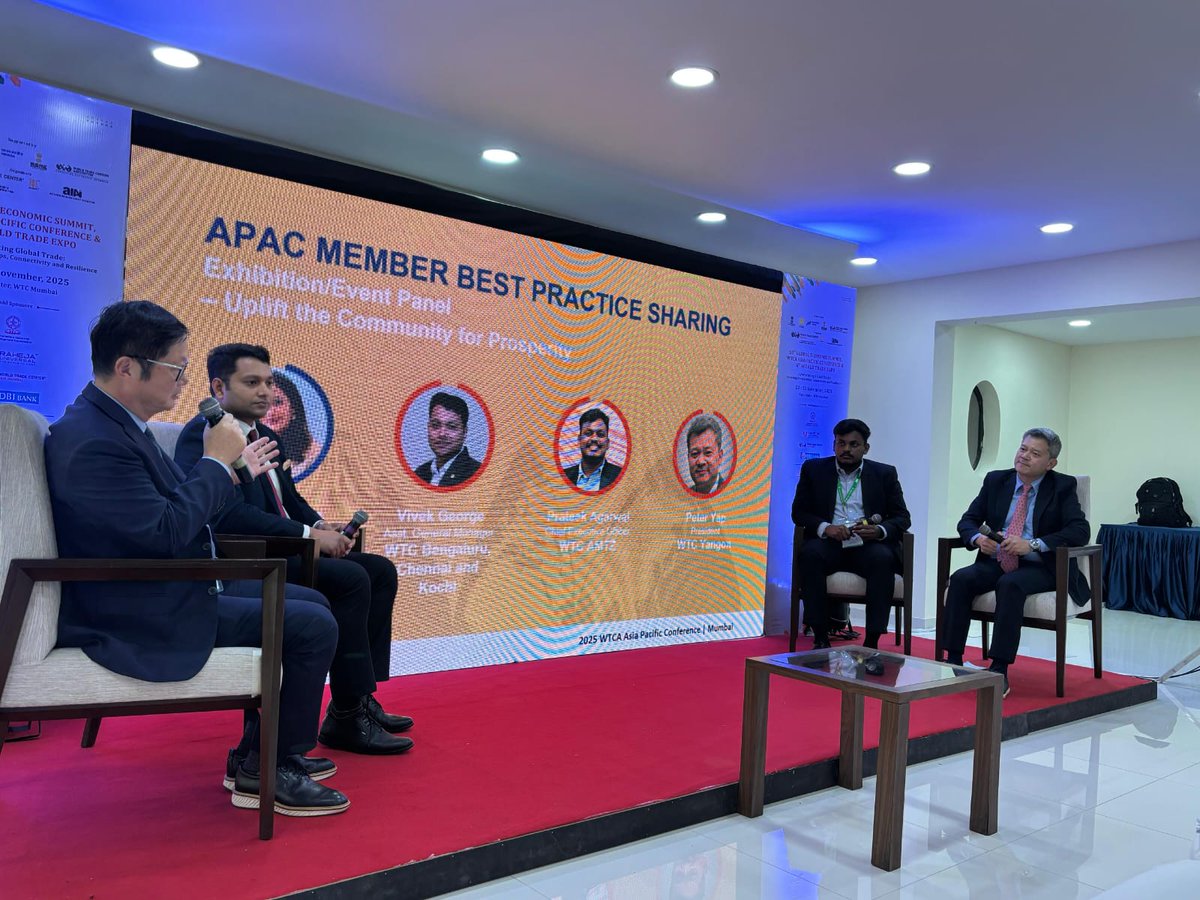 wtcamtz's tweet image. @wtcamtz participated in the WTC Asia Pacific Regional Meeting in Mumbai, contributing to a panel discussion on World Trade Center&apos;s impact on #global #trade communities and the transformative role of AI and #FinTech in democratizing finance. #MedTech #Innovation #AI #FinTech