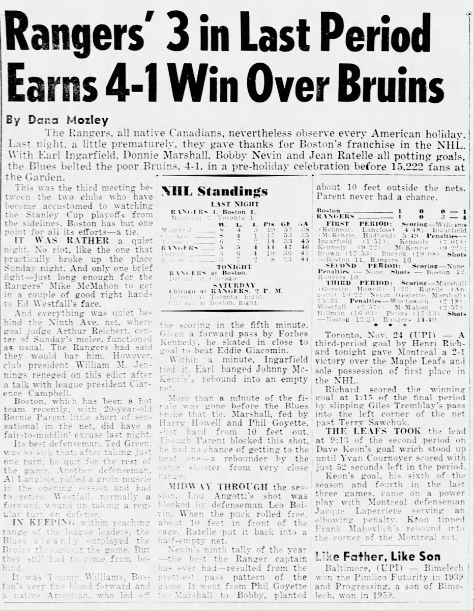 Sixty years ago today in New York Rangers history: