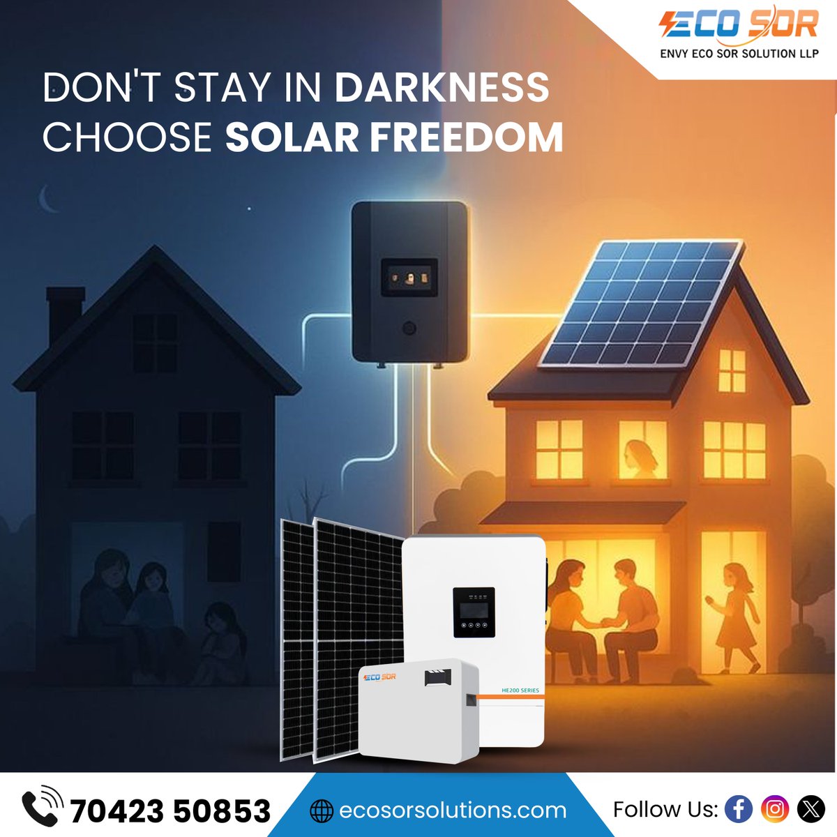 EcoSor15's tweet image. Switch to solar today! Get complete installation, hybrid inverters &amp;amp; batteries, and start saving on your electricity bills.
Contact us: 070423 50853
Website: ecosorsolutions.com

#SolarIndia #IndiaSolar #GoSolarIndia #SolarReferral #EarnWithSolar #SolarCommission