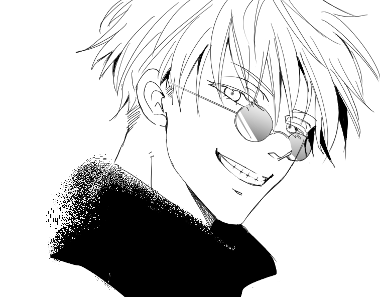 maekou2's tweet image. 久々気分転換にさとるごじょーを落書きした