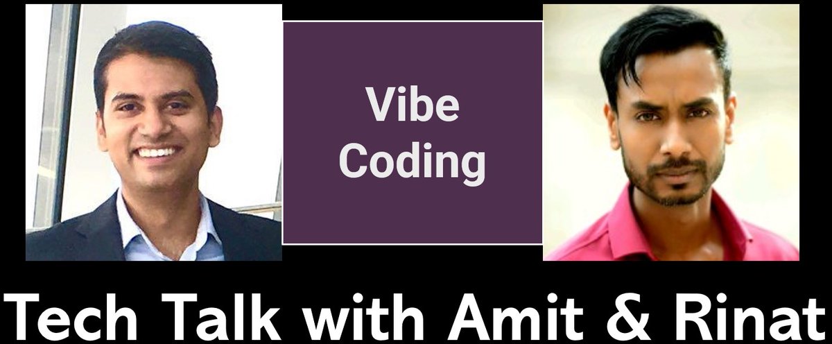 amit_sarkar007's tweet image. Come listen to my latest chat with @Rinat_Malik about Vibe Coding

Video: youtube.com/watch?v=L81mx3…
Podcast: techtalk.captivate.fm/episode/vibe-c…

#VibeCoding #AICoding #AIProgramming #NaturalLanguageProgramming #ConversationalCoding #AIforEveryone #AIAgents #Cursor