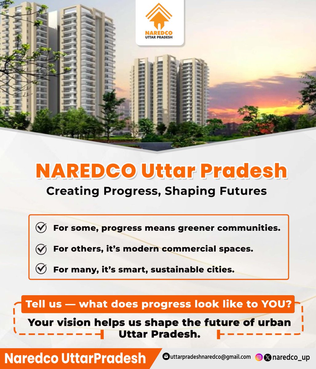 naredco_up's tweet image. ✨ What Does Progress Look Like to You?
Comment below ⬇️ and help NAREDCO UP build the future of smart &amp;amp; sustainable cities. 🌆🌿

#NAREDCOUP #ProgressForAll #SmartCities #UrbanDevelopment #SustainableGrowth #FutureOfUP #BuildWithPurpose