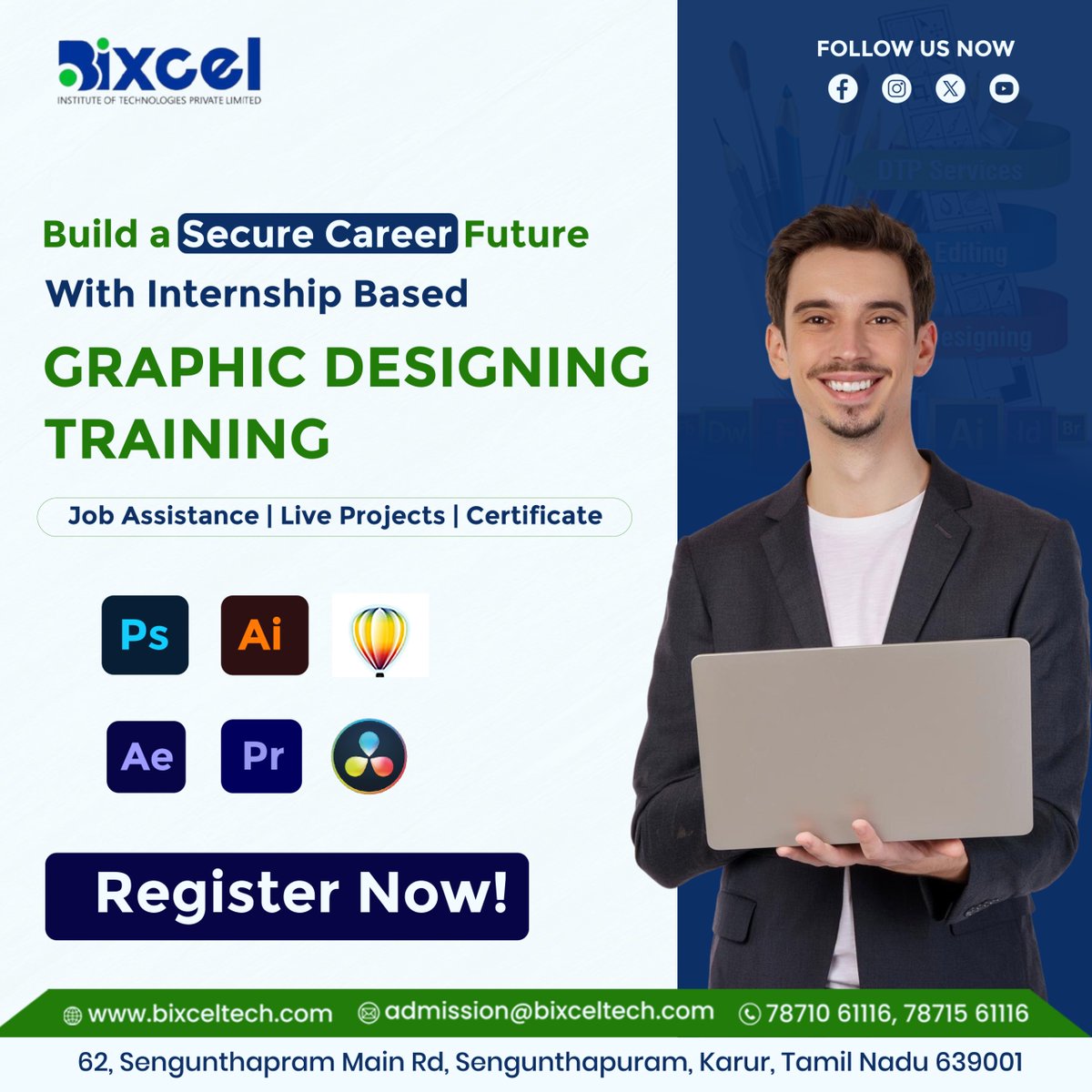 bixceltech's tweet image. Dreaming of a design career? Start here!
Join Bixcel’s industry-focused Graphic Designing Program with internship.#BixcelInstitute #GraphicDesignTraining #GraphicDesignCourse #DesignCareer #JobAssistance