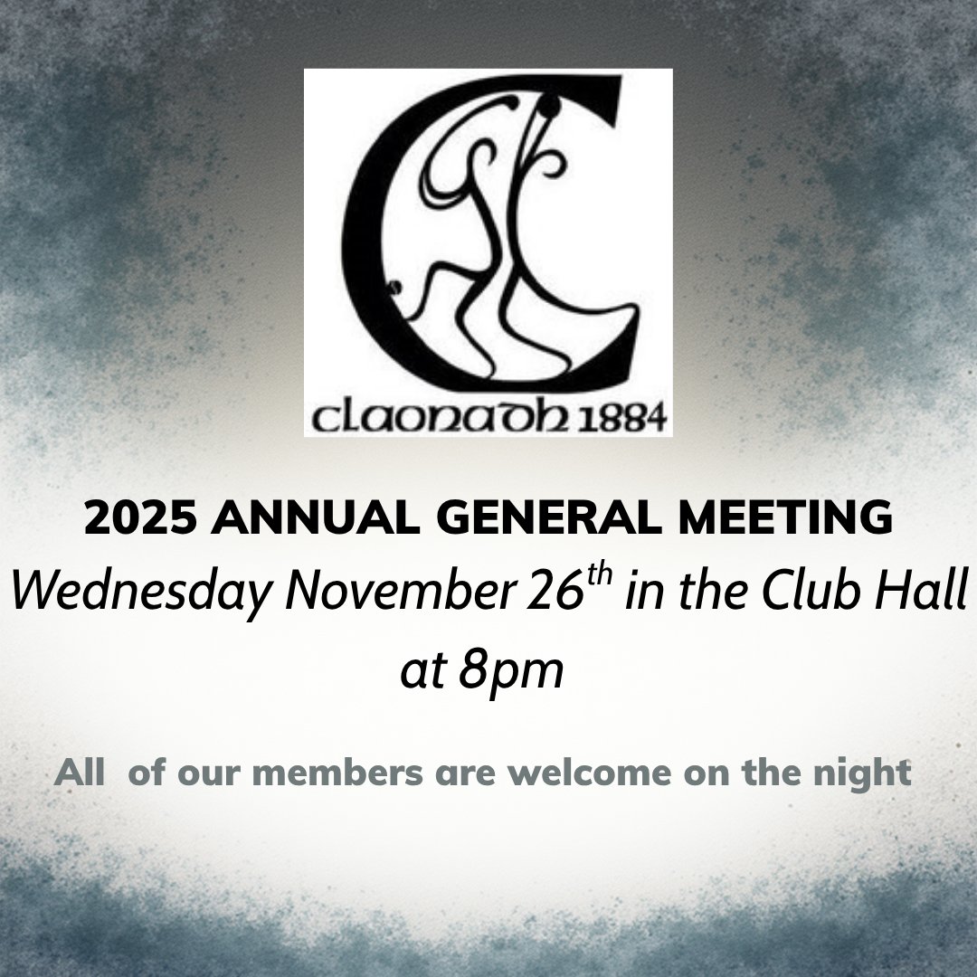 Our AGM takes place in the Club Hall this Wednesday evening at 8pm.

We are asking all of our members to make very effort to attend with a number of future matters within the club up for discussion.

We hope to see you on the night.