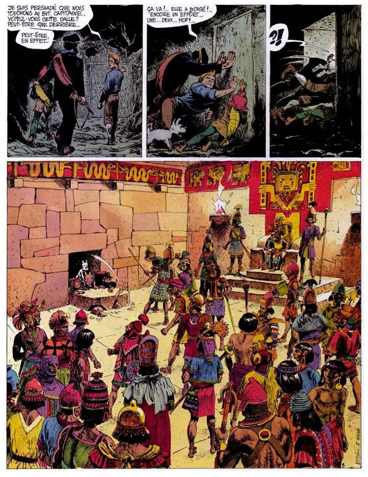 En su número 39, del 29/09/81, el Journal Tintin, en su edición belga, celebró su 35º aniversario con un número especial de 108 pág. Para la ocasión, el dibujante Grzegorz Rosinski, autor de "Thorgal", rindió homenaje a Hergé con tres páginas a su estilo de “El templo del sol".