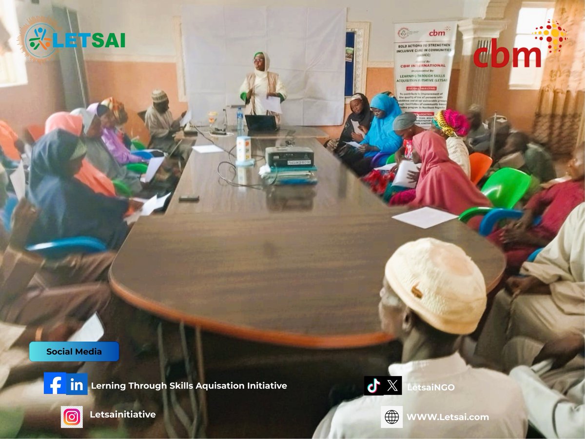 LetsaiNgo's tweet image. Today, LETSAI brought together Persons with Disabilities from three communities for a training on IGAs, basic business management, and book-keeping under the BASSICC Project. 

#DisabilityEmpowerment 
#SkillsTraining 
#InclusiveCommunities 

@UNICEF_Nigeria 
@UN
@UNWomenWatch
