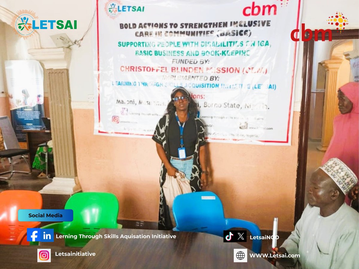 LetsaiNgo's tweet image. Today, LETSAI brought together Persons with Disabilities from three communities for a training on IGAs, basic business management, and book-keeping under the BASSICC Project. 

#DisabilityEmpowerment 
#SkillsTraining 
#InclusiveCommunities 

@UNICEF_Nigeria 
@UN
@UNWomenWatch