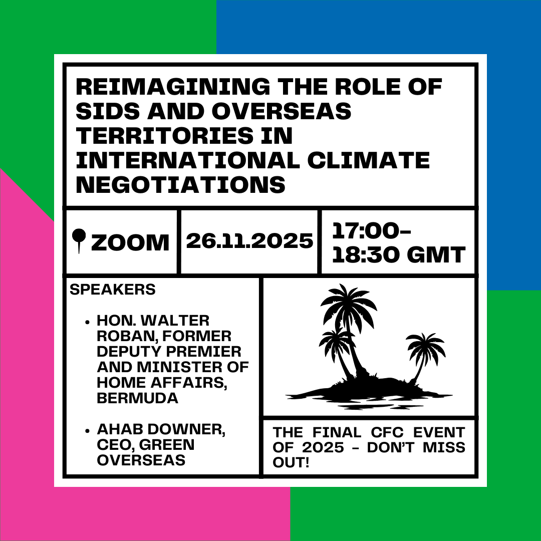 CommonFuturesCH's tweet image. 🚨FINAL CFC EVENT OF 2025🚨

To wrap up our @Cop30noBrasil challenge, our webinar this Wednesday takes a deep dive into rethinking the role of small island developing states and overseas territories in international climate negotiations.

CFC members - register on the platform.
