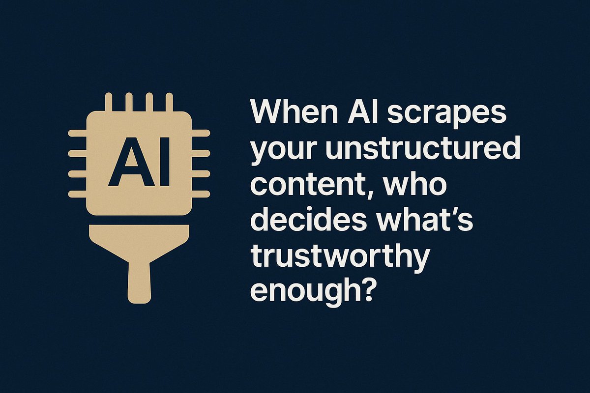 AIIMIntl's tweet image. Are info pros now expected to judge meaning—not just accuracy?

When AI scrapes content, who decides what&apos;s “trustworthy enough”?

🎤 Join our keynote panel at AI+IM DC, Dec 10
🆓 Free, space limited
🔗 hubs.la/Q03TDB2x0

#AIIM #InfoGov #DataTrust