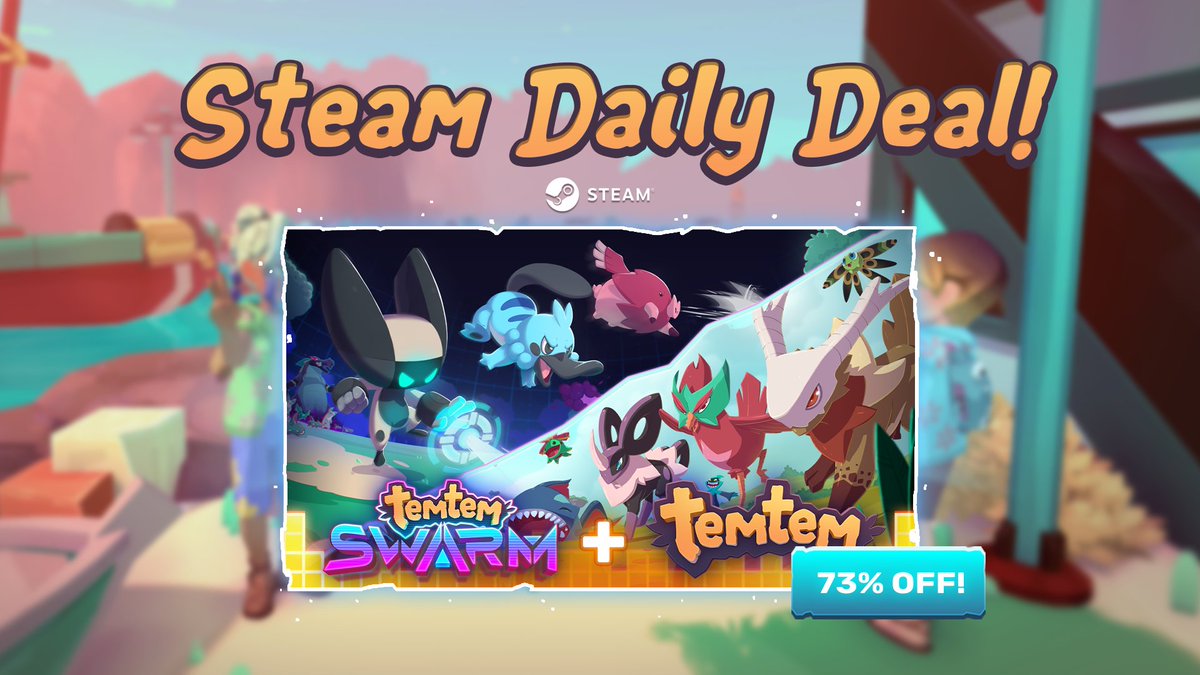 One last deal before we go!
With Temtem being at its peak discount to date, the Temtem + Temtem: Swarm bundle hits a new mark too.

Experience the entire Airborne Archipelago as both Tamer and Temtem.
All the adventure at your fingertips, here: crm.gg/7vhry