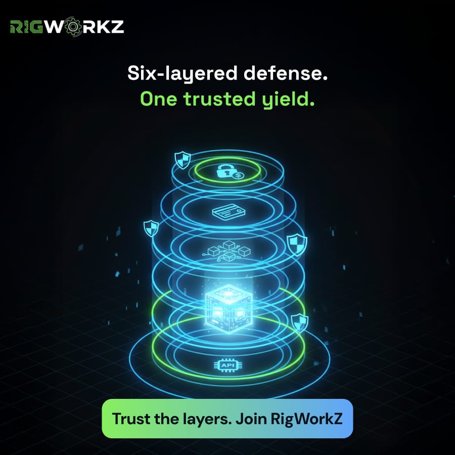 Behind every reward is a fortress, six layers deep and built for the chaos of crypto. 🛡️⚔️

Your mining stays locked, tracked, and always yours. 💸

No trust games, no soft spots… just hard protection keeping your yield untouchable. 🔒 
Experience now-t.me/Rigworkz/1