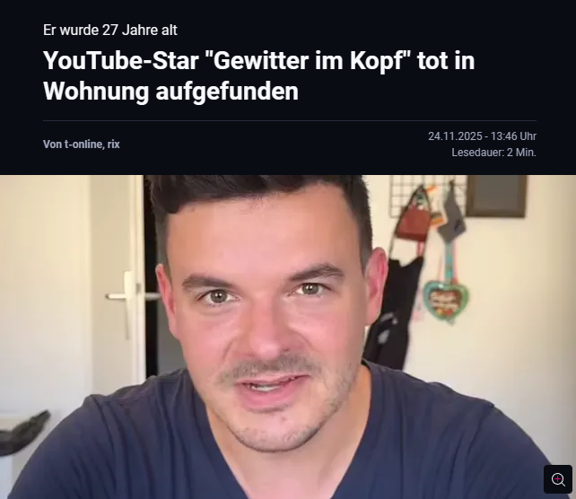 Lennyficate's tweet photo. Das ist jetzt nicht wahr, oder??
Jan von Gewitter im Kopf ist tot... ich fass es nicht... https://t.co/SkD4eXbm0C