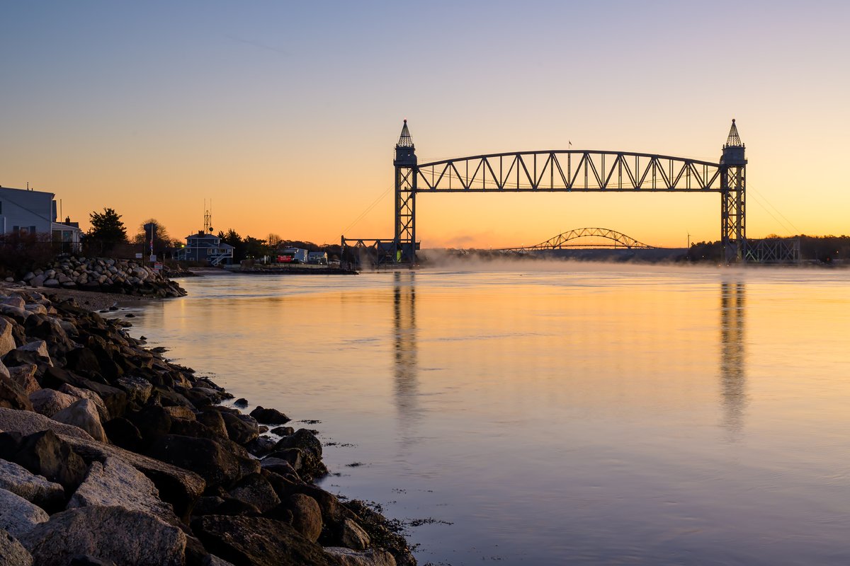 Leecosta's tweet image. Caught the first light at the Cape Cod Canal Railroad Bridge this past weekend, and it reminded me why I love getting out early with the camera.

#nikonzf #photography #capecod #newengland #sunrise #fall #autumn