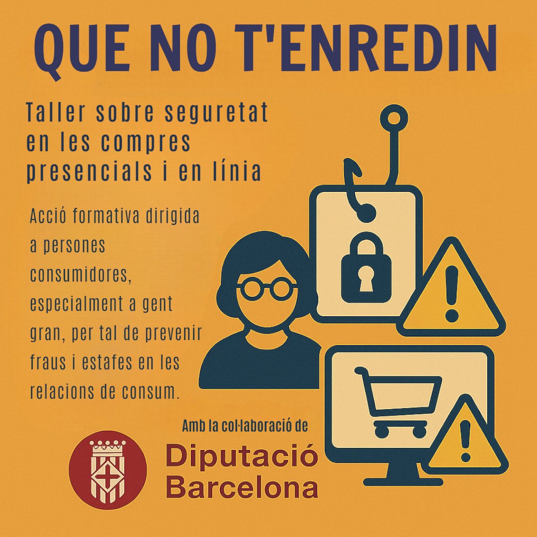 UNAECatalunya's tweet image. Finalitzem la jornada amb la xerrada-taller &quot;Que no t&apos;enredin&quot; per alertar i aconsellar al col·lectiu de Gent Gran sobre el comerç electrònic, phising i trucades comercials, a l&apos;Espai Social de la Gent Gran @pratsdellucanes

#personesconsumidores #formació #consum #gentgranactiva
