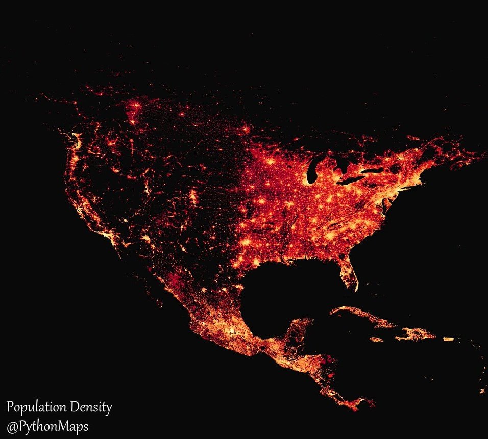 A population density map of North America tells the whole story.

You can't even tell where the Canada-USA border is located, and clearly America has all of the economic leverage.

Canada only exists as hangers-on and is enriched by the USA. That's our bluff. Canada is a State.