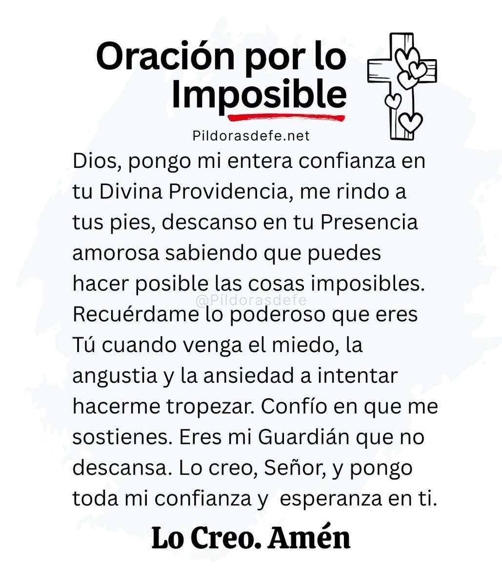 Pildorasdefe's tweet image. Todo en tus manos, Señor.
🙏