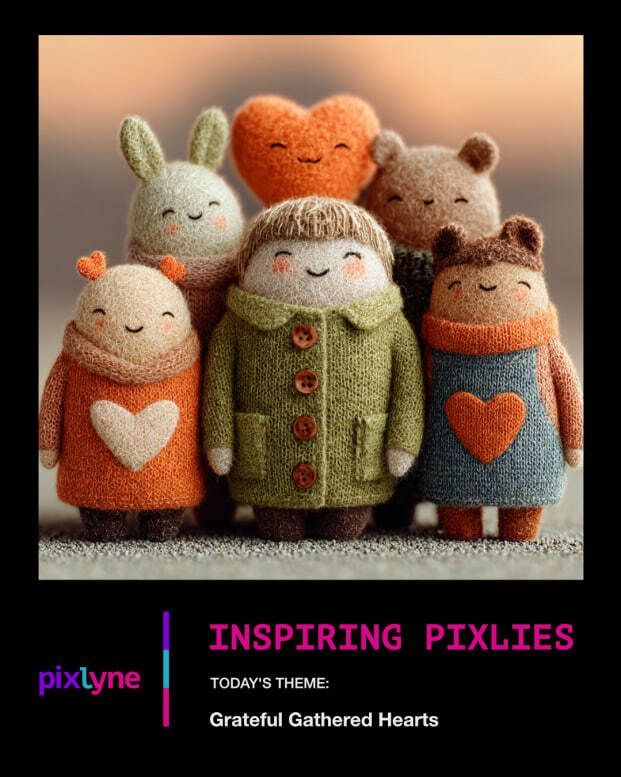 WeArePixlyne's tweet image. ✨INSPIRING PIXLIES✨
🤗Grateful Gathered Hearts❤

A circle of warmth, woven from kindness and connection. 🤎❤🧡
Together, we give gratitude its glow.✨

#pixlyneinspirations #pixlyne #whatsyourmedium
