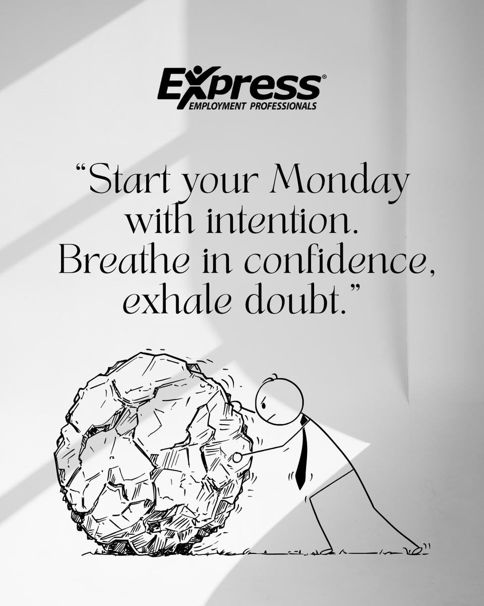 Start your Monday with intention.
Breathe in confidence, exhale doubt — and take on the week like you mean it 💪 #MondayMotivation #PositiveVibes #ExpressPros