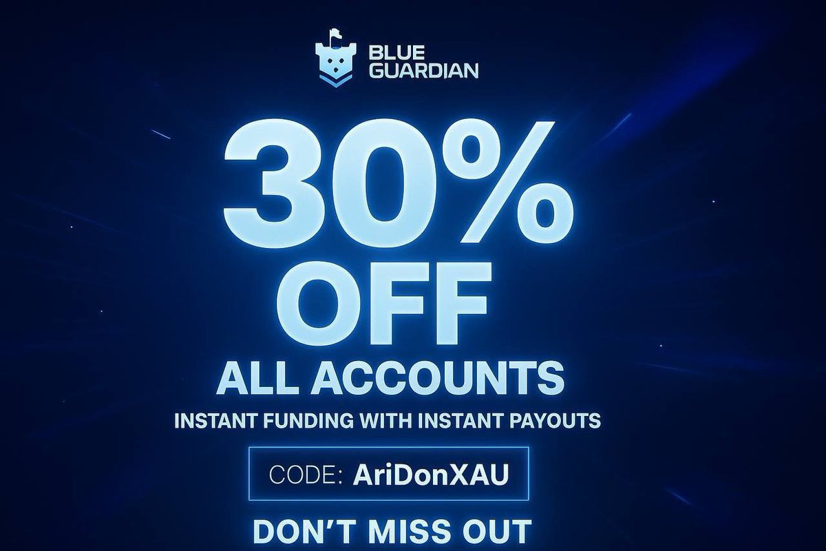 🔥🚀 THIS IS NOT A DRILL! 🚀🔥
BLUE GUARDIAN just dropped a MASSIVE 30% OFF on ALL accounts! 😳💙

Instant Funding. Instant Payouts.
And all you need is CODE: AriDonXAU 🤌🔥

If you’ve been waiting to scale up… THIS IS YOUR SIGN!
Move FAST before it’s gone! ⏳💨

#BlueGuardian