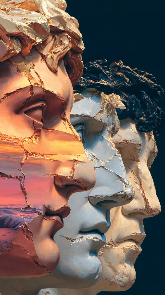 AIArtLife1's tweet image. #AbstractPortrait #ModernArt #Fragmented #DigitalCollage #Photomanipulation #ArtisticPhotography #Expressionism #ArtOfTheDay #ClassicalRemix #SculptureArt #MarbleStatue #AncientGreece #VisualPoetry #AestheticFeed #FineArt #SunsetVibes #ArtDaily #CreativeContent #DeepThoughts