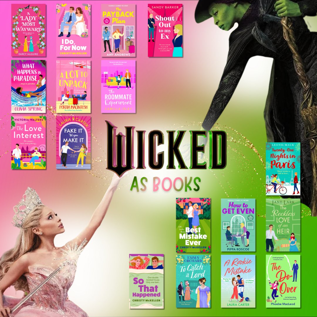 BoldwoodBooks's tweet image. Because I knew you ... 🎶 Here are some romance recommendations for Wicked: For Good that will make you feel warm and fuzzy inside 🩷💚 Are you team pink or green?