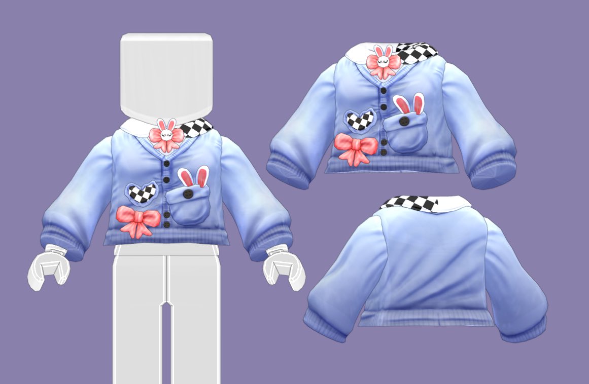 iPandito's tweet image. Cozy bunny sweater I made recently!

#Roblox #RobloxUGC #RobloxDev