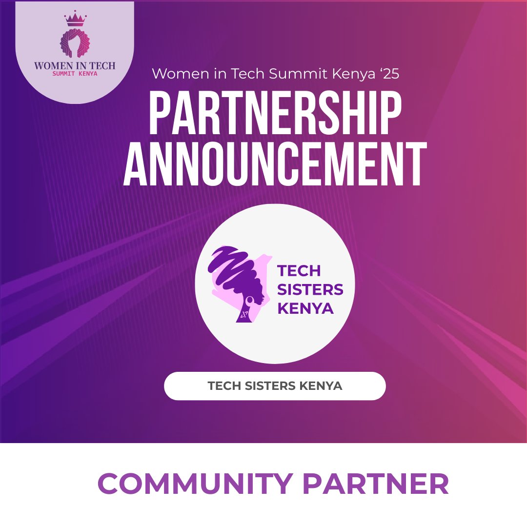 W_TechShoutOuts's tweet image. 🌟 Community Partner Announcement! 🌟
 We are thrilled to announce that @TechSistersKE has joined us as a Community Partner for the Women in Tech Summit Kenya 2025! 💜

Through this partnership, they will help amplify our mission and engage women pursuing diverse tech careers, as…
