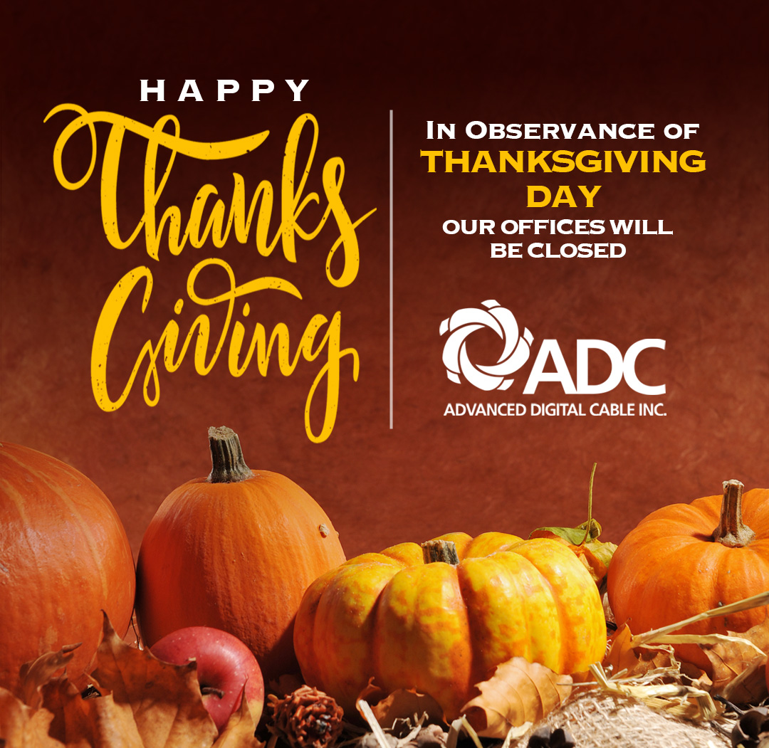ADCable's tweet image. This Thanksgiving, we are grateful for our hardworking team, loyal customers, and partners who help us keep America connected. 🦃🍂 From all of us at ADC, Happy Thanksgiving!

#Wire&amp;amp;Cable #MadeInTheUSA