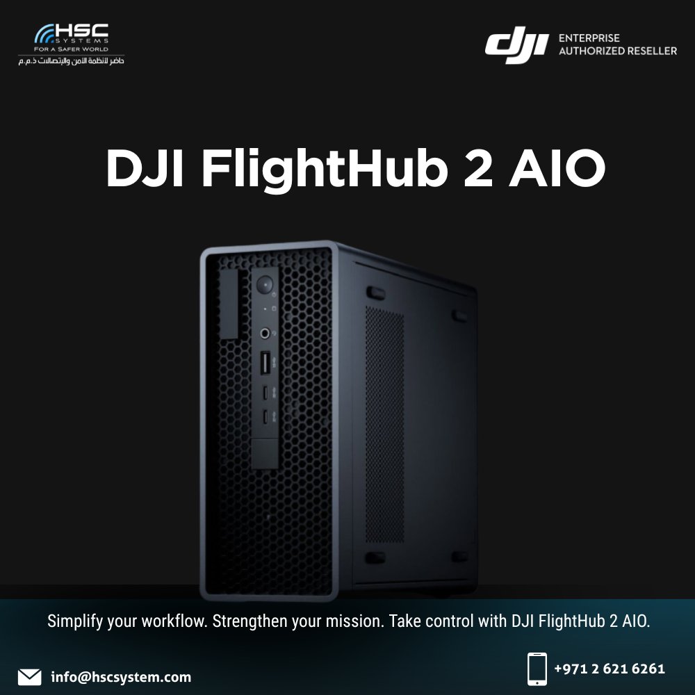 HSCSystem's tweet image. All-in-one power for smarter drone operations. ✈️ Meet the DJI FlightHub 2 AIO — fast, flexible, and mission-ready.

#HSCS 
#forasaferworld #uae #abudhabi #dubai #digitaltransformation
#DJI #FlightHub2 #AIO
#ملتزمون_ياوطن
#نتصدر_المشهد