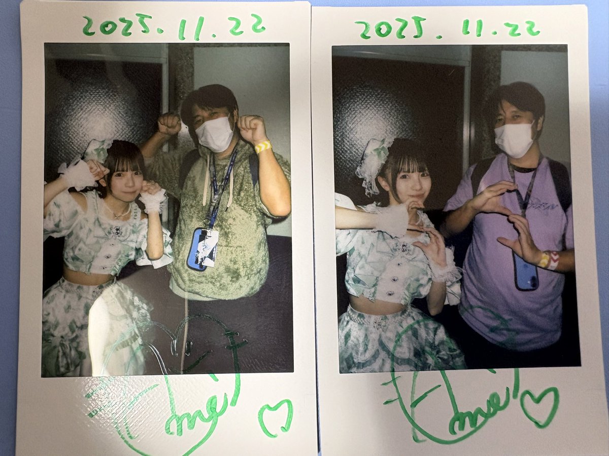 SomeSome_trrn's tweet image. 毎回山田カカシ〜と言われる碧海ちゃんへ
バトル前:くまポーズ。暑いんじゃないと言われてしまった。緊張しているとのことのでこんな機会はないので緊張も楽しむんだよ〜と伝えました。
バトル後:Spark、Shake、SmileのS。no small。カカシはカカシだそうです。
#ポラリスマイル　#ポラマイ　#川崎碧海…