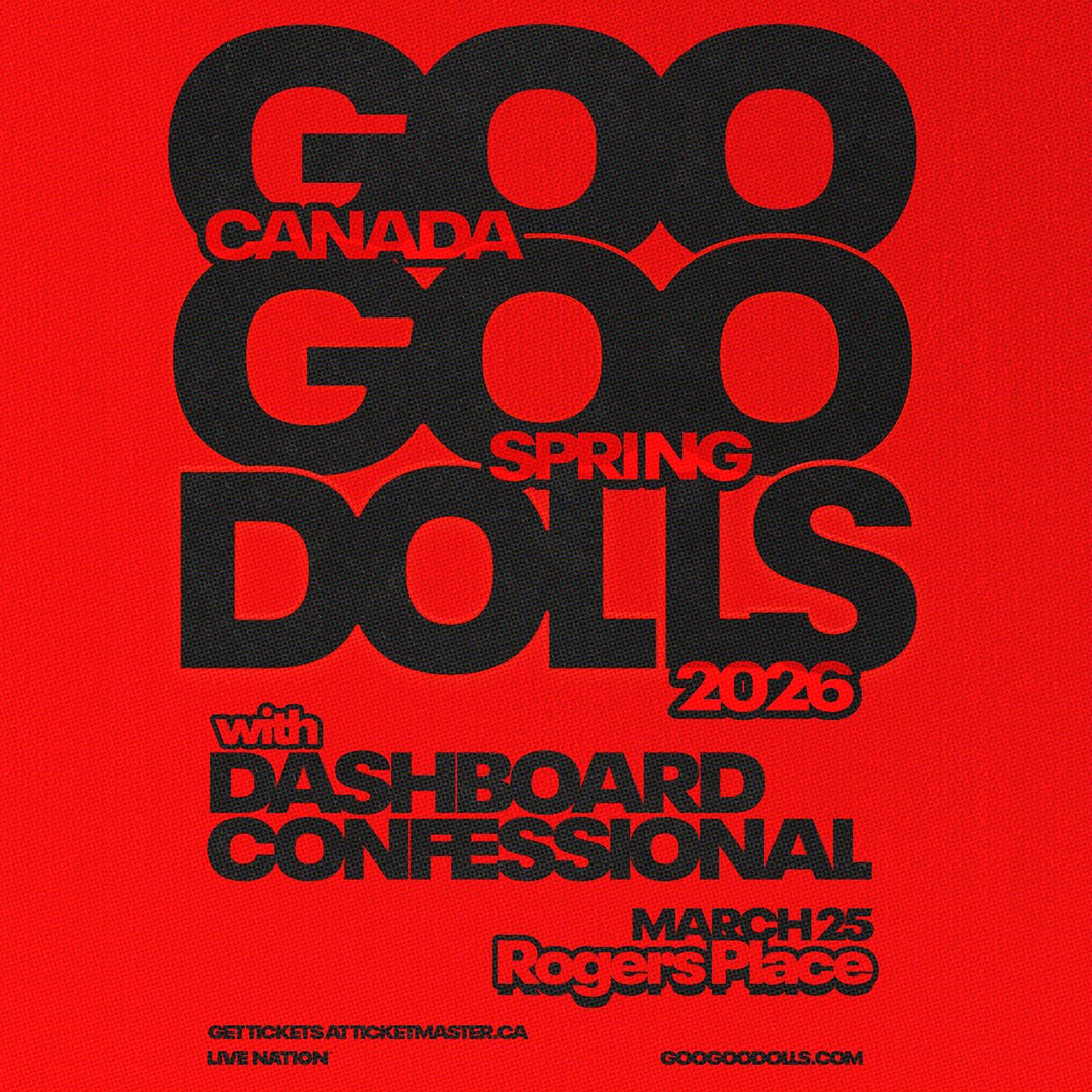 🚨ANOTHER CONCERT ANNOUNCEMENT📢
🤘🏼GOO GOO DOLLS with DASHBOARD CONFESSIONAL
📅March 25th at Rogers Place
🎫Tickets go on sale this Friday at 10am at ticketmaster.ca
Text "DOLLS" to 780-989-0957 for your chance to beat the box office and win a pair of tickets!