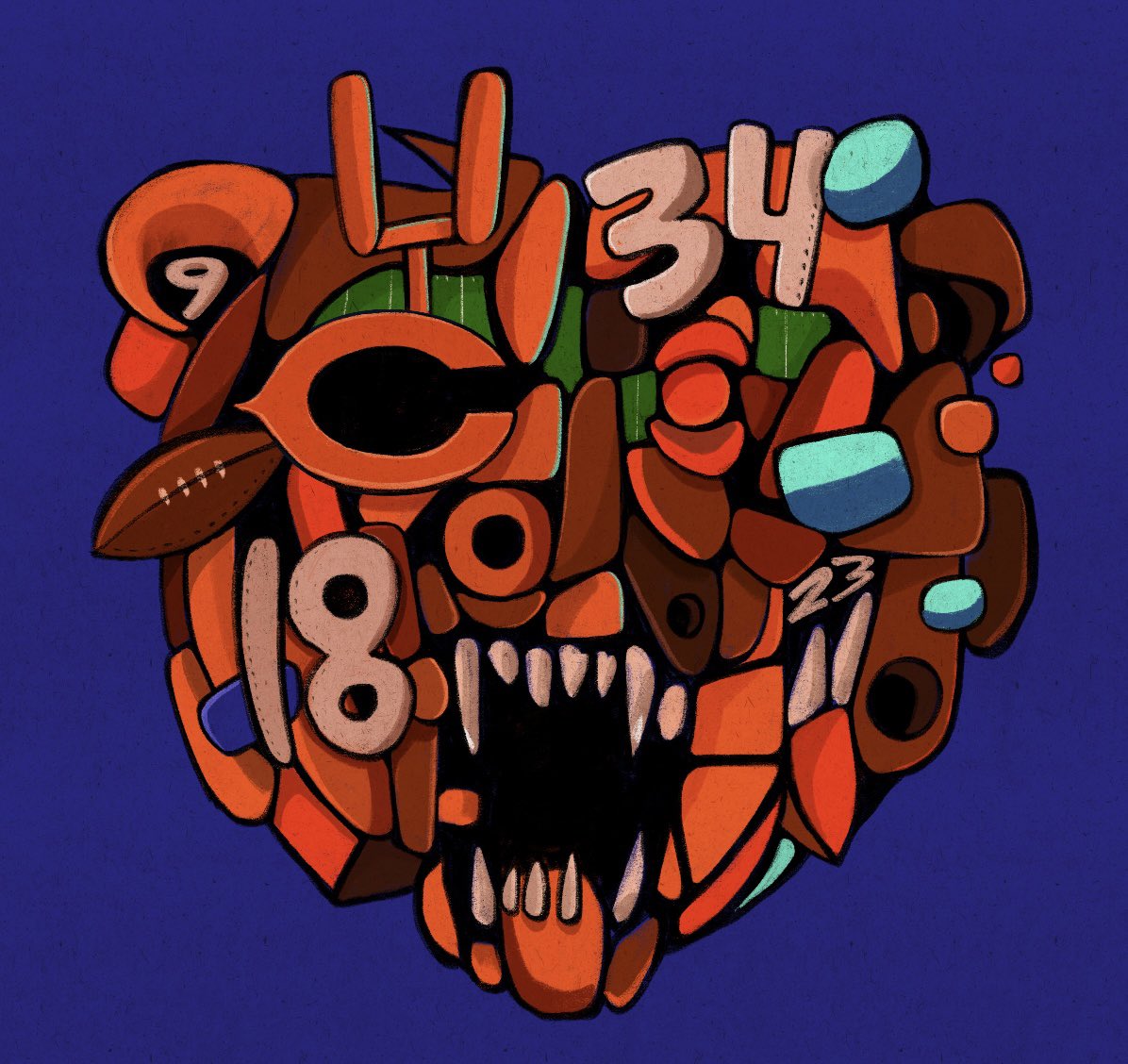 ProbCause's tweet image. Made some Chicago Bears artwork! 
🐻⬇️