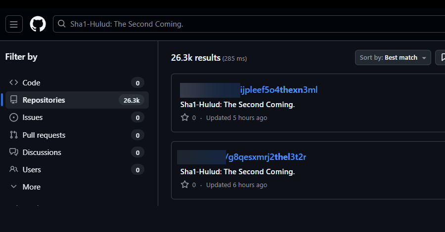 TheHackersNews's tweet image. 🔥 New npm attack DETECTED!

A campaign dubbed “Sha1-Hulud: The Second Coming” has compromised hundreds of packages and over 25,000 GitHub repos.

The code runs during install, steals cloud logins, and if that fails, it deletes the user’s home folder.

Read more ↓…