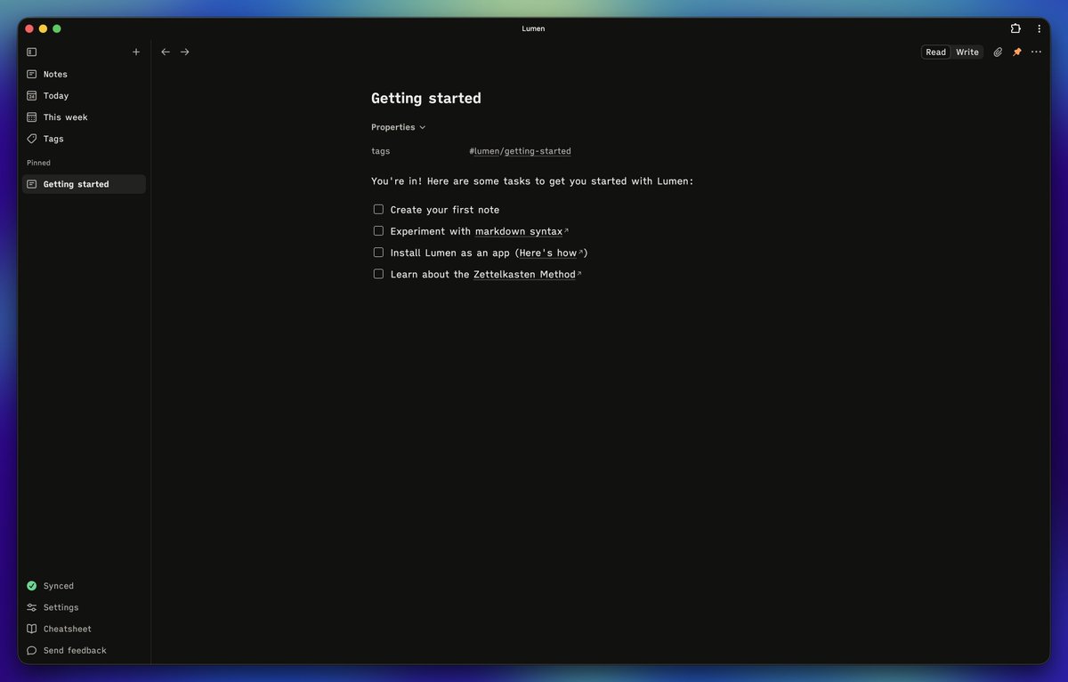 fayazara's tweet image. Found one of the best notes app @lumen_notes randomly.

- Syncs to a private git repo, so you own the data in way its actually reusable.
- Super minimal (exactly how I like it)

Made by @colebemis btw